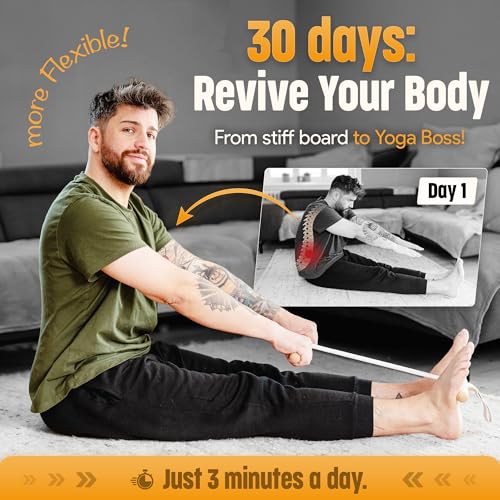 FlexBuddy® Stretching Tool – 2-in-1 Flexibility & Back Trainer | Daily Mobility & Pain Relief | Compact Stretch Aid for Ho...