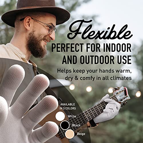 MUSICIANS PRACTICE GLOVE - 1 Glove - Finger & Hand issues (X-Large, White)