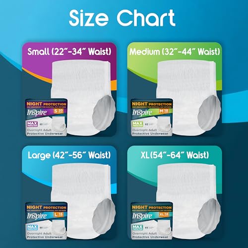Inspire Adult Diapers Women or Men - MAX Absorbency | Our Most Absorbent and Dry, Incontinence Underwear for Women or Men...