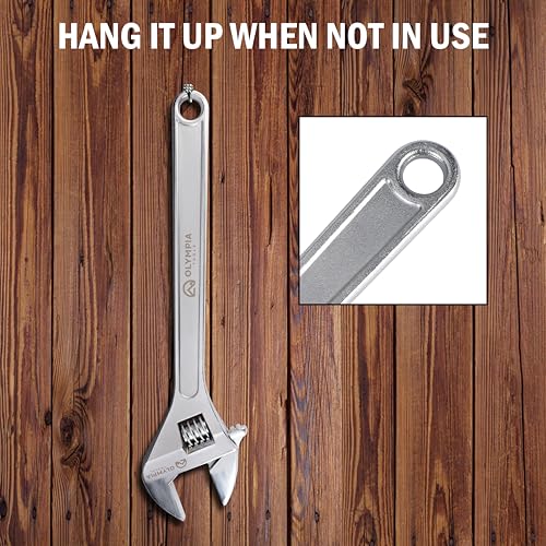 Olympia Tools 24" Adjustable Wrench, Heavy Duty Drop Forged Steel, Chrome Plated, Precision Machined Jaws, Rust Resistant