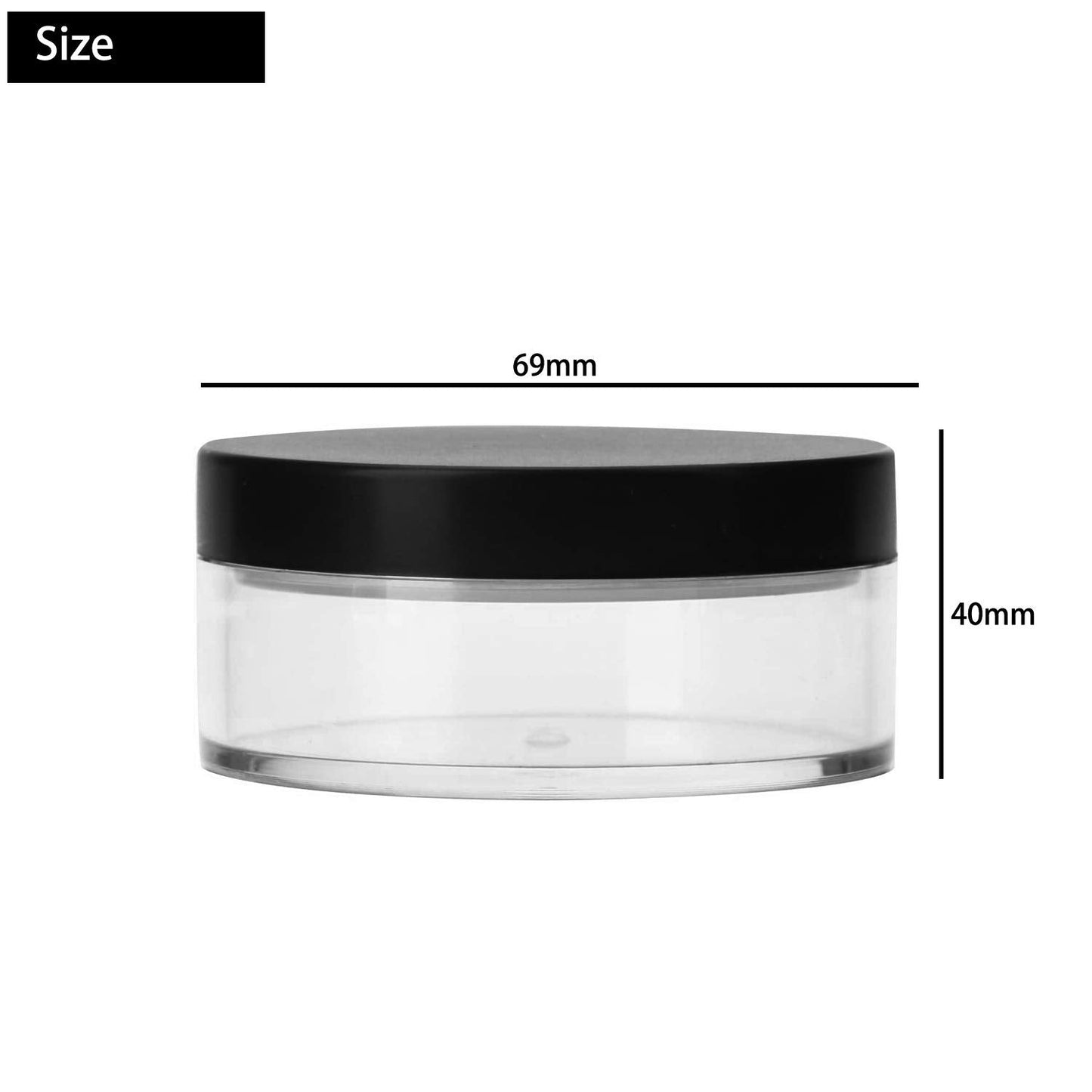 Dele 50g Plastic Empty Powder Puff Case Portable Makeup Case Travel Kit Blusher Cosmetic Makeup Containers with Sifter And Lids