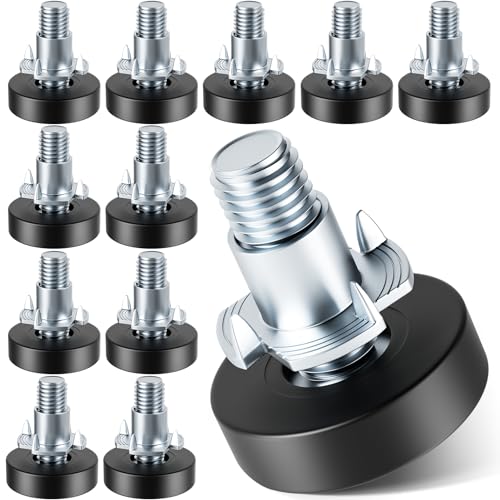 MROCO Furniture Leveling Feet with T-Nuts, 12 PCS 1/4"-20 UNC Thread Adjustable Levelers, Leg Levelers Table Feet Screw on...