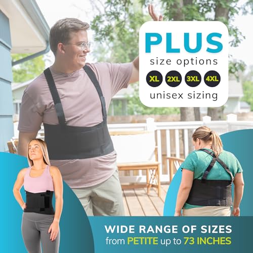 BraceAbility Work Back Brace - Industrial Lower Back Pain Protection Belt for Men and Women, Construction, Moving, Warehou...