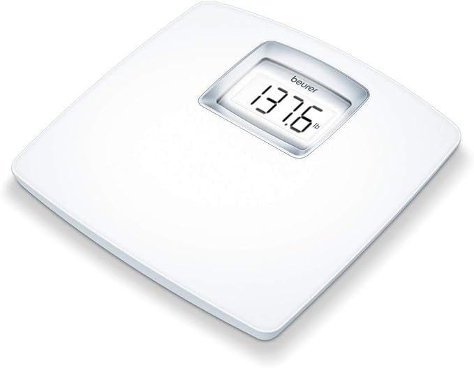 Beurer PS25 Digital Bathroom Scale for Body Weight – 400lb Capacity, Auto-Calibrate, XL Backlit Display – Glass, Precise a...