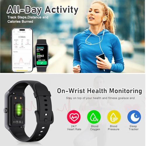 Fitness Tracker with Step Counter/Calories/Stopwatch, Activity Tracker, Health Tracker with Heart Rate Monitor, Sleep Trac...