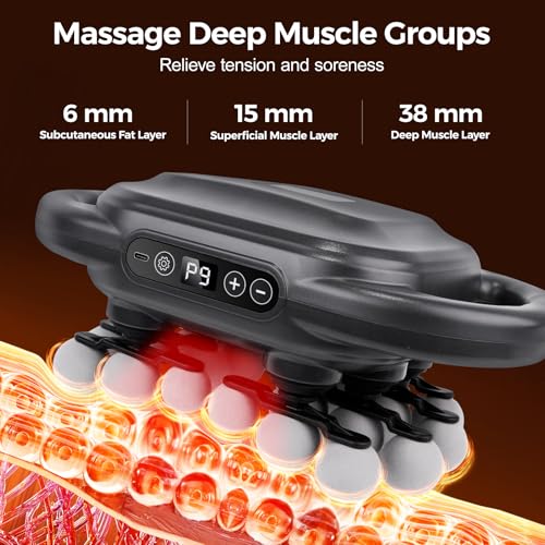 JIASHENG Massage Gun Set with 24 Heads, 9 Modes & 9 Speed Levels, Deep Tissue Percussion Massager for Muscle Pain Relief, ...
