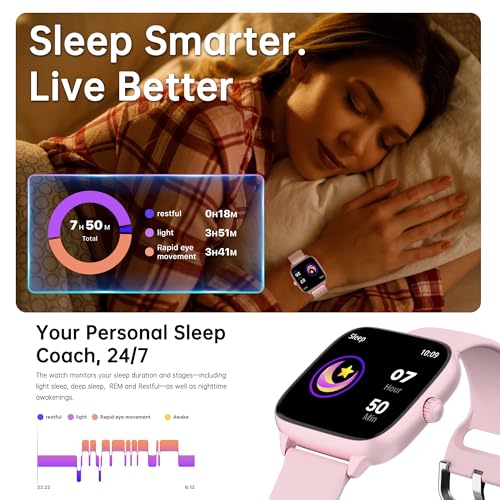 JYUAJOI Health Fitness Tracker (Answer/Make Calls), Smart Watch with 24/7 Heart Rate Monitor, Activity Tracker with Blood ...