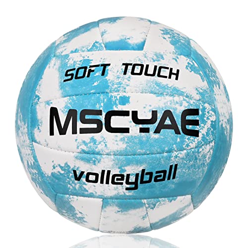 MSCYAE Volleyball Official Size 5,Soft Touch Volleyballs for Kids Youth Adults, Indoor Outdoor Volleyball for Beginners Ba...