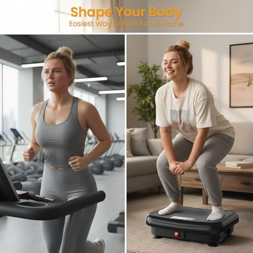 TISSCARE Vibration Plate Exercise Machine Mini Vibrating Plates for Lymphatic Drainage and Weight Loss, 400Lbs Capacity Fu...