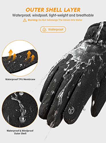 TRENDOUX Winter Gloves for Men Warm: 3M Thinsulate -20℉ Windproof Waterproof Ski Women Glove with Touchscreen Thermal Lini...