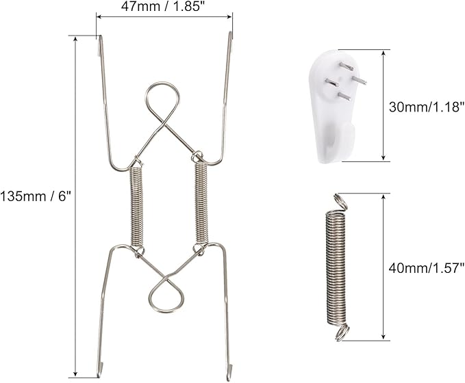 uxcell Plate Hanger, 6 Inch Stainless Steel Invisible Wall Plate Hangers with Wall Decorative Hooks and Tip Protectors for Decorative Plates and Art