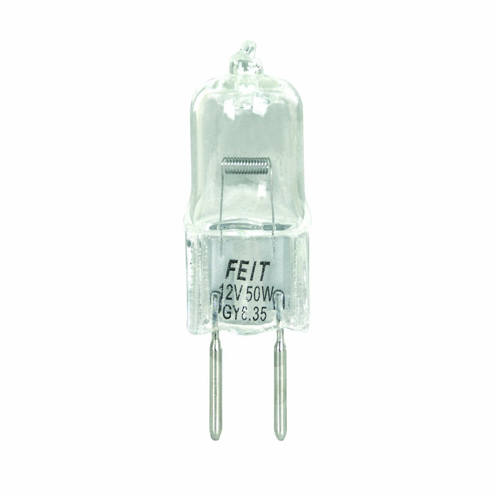Feit Electric Halogen Bulb, 50W T4 Jcd, Bi-Pin Base, Clear, 1 Count, Model Bpq50T4/Jcd/Rp