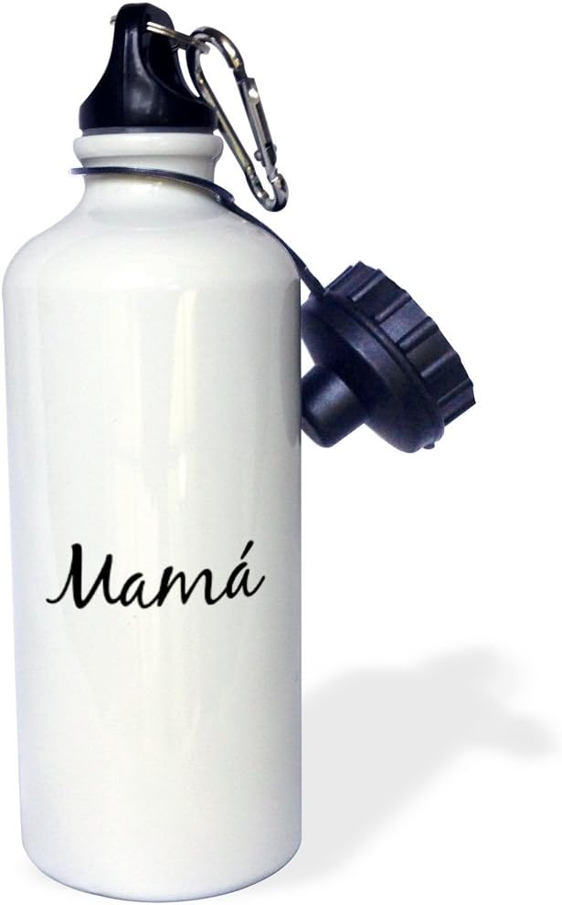 3dRose Mamá word for Mom in Spanish-Mother in different languages-Mama-Sports Water Bottle, 21oz , Multicolored