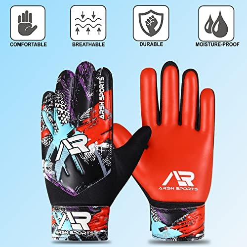 Arsh Sports Soccer Goalie Gloves,Football Goalkeeper Gloves for Kids Boys Youth Children Double Wrist Protection Along 4mm...