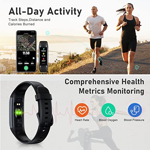Fitness Tracker with Step Counter/Calories/Stopwatch, Activity Tracker, Health Tracker with Heart Rate Monitor, Sleep Trac...