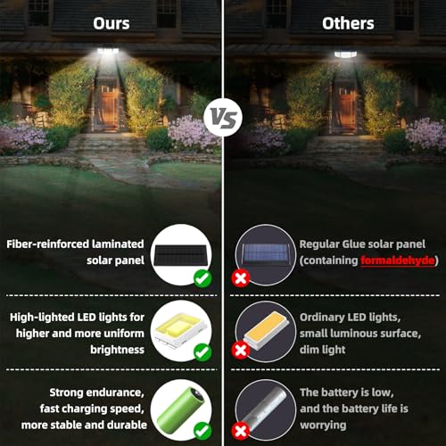 daphino 2500LM Solar Lights Outdoor with Motion Sensor,3 Head 270° Wide Angle Street Area Lights, IP65 Waterproof Security...