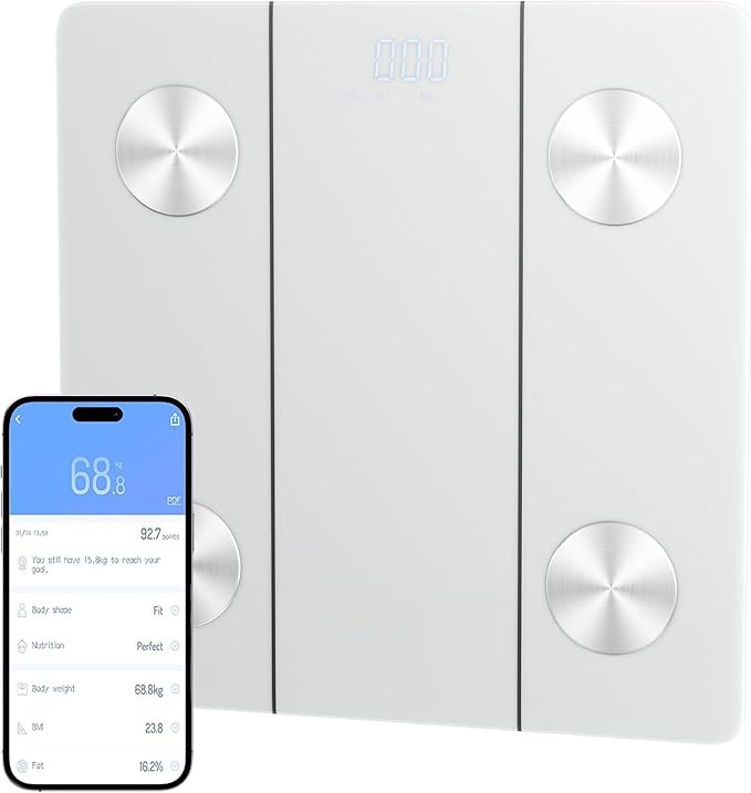 Elevon Smart Scale for Body Weight, Digital Bathroom Scale with LED Display, 12 Body Composition Metrics, Body Fat BMI Hea...