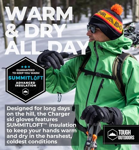 Tough Outdoors Waterproof Gloves Women - Ski Gloves Men - Warm for Winter Cold Weather Snow & Snowboarding - Men's Women's
