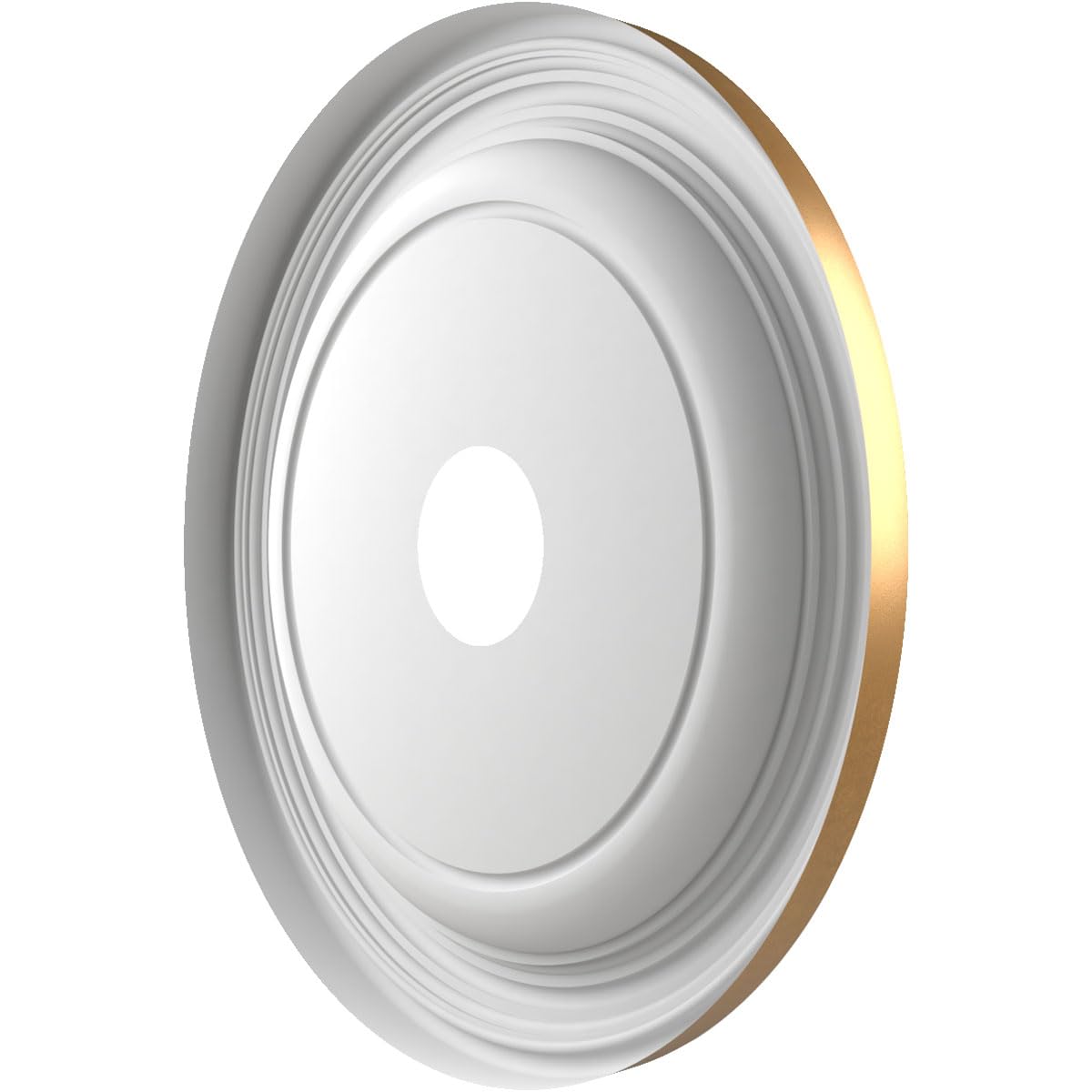 19Od X 3 1/2Id X 1 1/2P Traditional Thermoformed Pvc Ceiling Medallion (Fits Canopies Up To 11 1/2), Bright Coat Gold