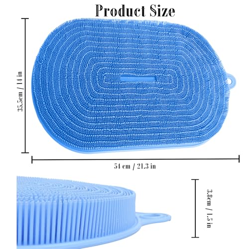 Silicone Shower Foot and Back Scrubber Mat - 21.3" Foot Massager ,Strong Suction Cups Non-Slip, Hands-Free Dead Skin Remov...