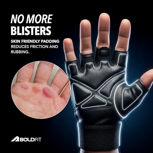 Boldfit Gym Gloves for Men & Women with Wrist Support Accessories for Weightlifting, Training, Exercise, Cycling Gloves, B...