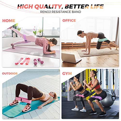 Renoj Resistance Bands for Working Out: 3-Set Professional Exercise Bands for Pilates, Yoga, Home Gym, Booty, Leg Training...