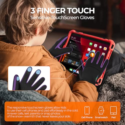 rivmount Kids Warm Winter Gloves Touchscreen Water-Resistant Cycling Running Skiing in Outdoor Cold Weather for Boy Girl