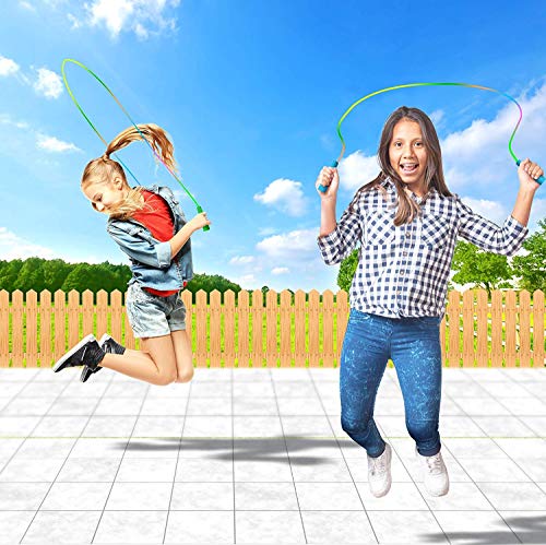 Forsun 16 Pack 7.5ft Rainbow Jump Rope Set| Vibrant Jumping Ropes| Durable Nylon Skipping Ropes |Great Birthday Party Favo...
