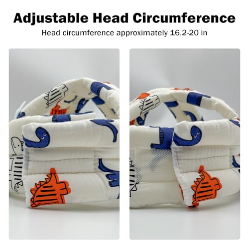 Baby Head Protector for Crawling Walking, Baby Helmet Adjustable No Bumps and Soft Cushion, Infant Safety Cap for Kid Lear...