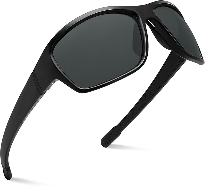 Dollger Polarized Sports Sunglasses for Men Women Lightweight Wrap-Around, UV400 for Running, Cycling, Driving, Fishing