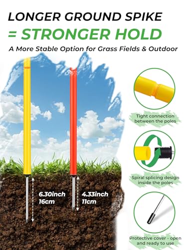 SEAOTTER Soccer Agility Training Poles, 6/10/20Pcs 6FT Adjustable Detachable Sports Speed Training Sticks, Practice Equipm...