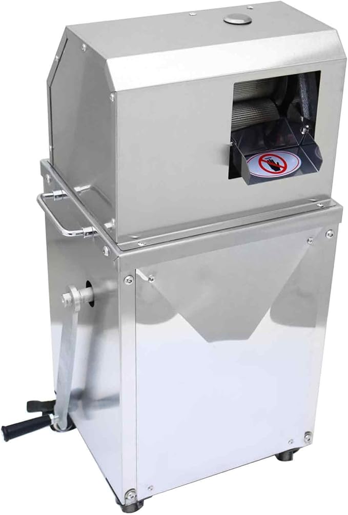 110V Manual/electric 2-mode Sugarcane Juice with 3 Rollers, High Juice Yield, 300KG/H Sugarcane Crushing Capacity, 800W Suger Cane Squeezing Juicer, Stainless Steel