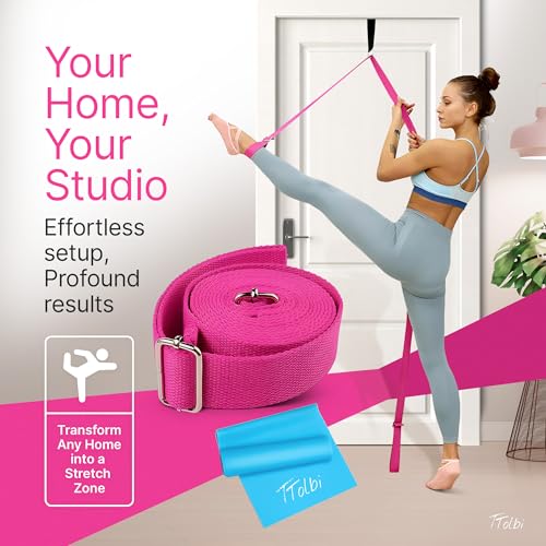 Stretching Strap with Door Anchor & Resistance Band – Leg Stretcher for Improving Flexibility & Splits – Ideal for Ballet,...
