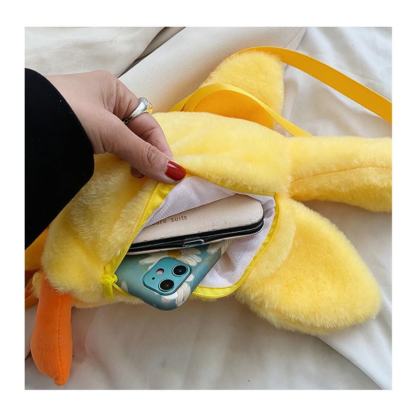 Opexicos 1Pcs Cute Crossbody Duck Bag Cartoon Animal Shoulder Bag Fluffy Bag For Gift