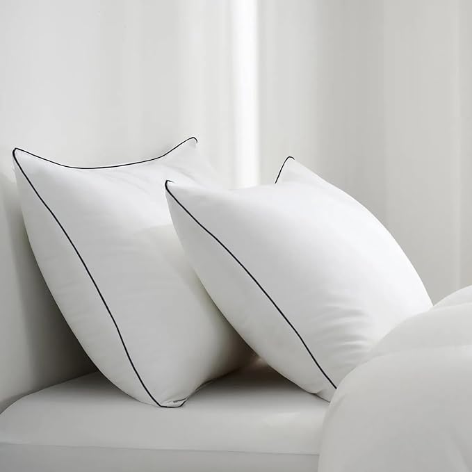 Hotel Collection Bed Pillows for Sleeping 4 Pack Queen Size Cooling Pillows Set of 4 for Back, Stomach or Side Sleepers, Super Soft Down Alternative Microfiber Filled Pillows