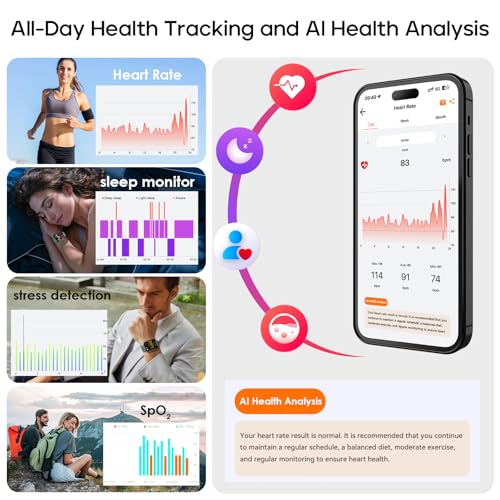 AURAFIT AI Smart Watch with ChatGPT Bluetooth Calling, App AI Dial 2.01" Fitness Tracker, 100+ Modes, Heart Rate Sleep Cal...