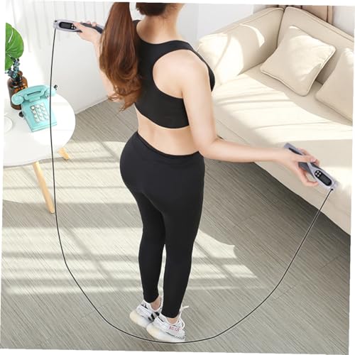 BIUDECO Electronic Counting Jump Rope Weighted Steel Wire Fitness Skipping Rope for Workout Training with Digital Counter ...