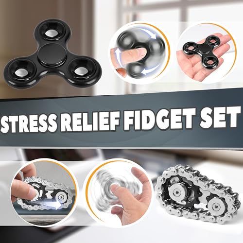 Valentines Day Gifts for Him 5 Pcs Fidget Toys Adults & Teen Metal Fidgets Spinner Magnetic Slider Cool Gadgets Office Des...