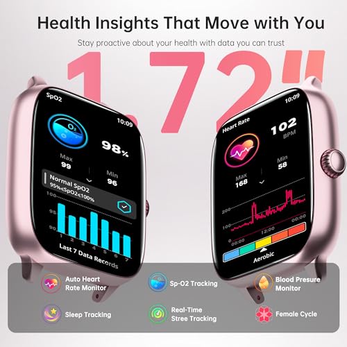 Fitness Tracker Answer/Make Calls, Smart Watch with Blood Pressure, Blood Oxygen, 24/7 Heart Rate Monitor, 120+ Sport Mode...