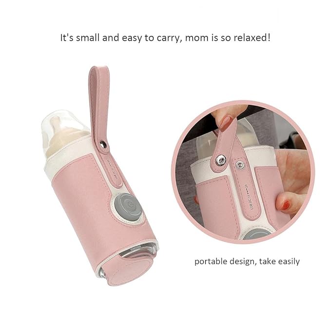FTVOGUE Bottle Warmer Bag 3 Temperature Adjustable Portable Baby Bottle Warmer for Connecting to Mobile Power