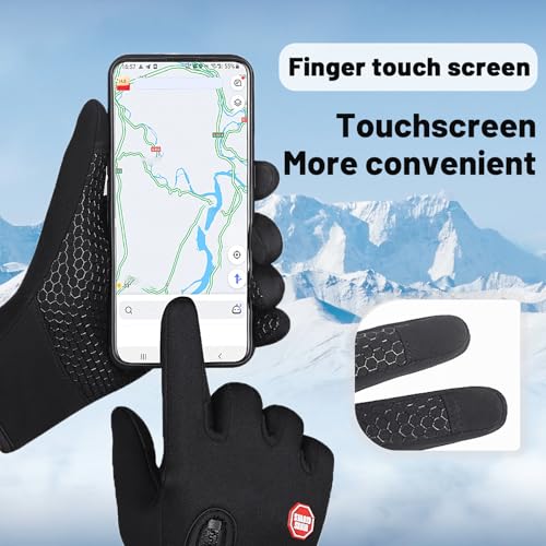 Solana Gear Thermo Gloves, Windproof Cold Weather Motorcycle Riding Bicycle Cycling Hiking Touch Screen Anti-Slip Winter S...