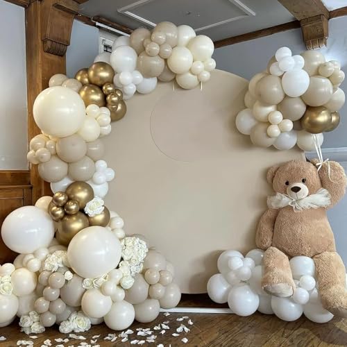 Voircoloria 105pcs Ivory Balloons 12inch Party Latex Balloons for Boys Girls Birthday Baby Shower Gender Reveal Wedding Su...