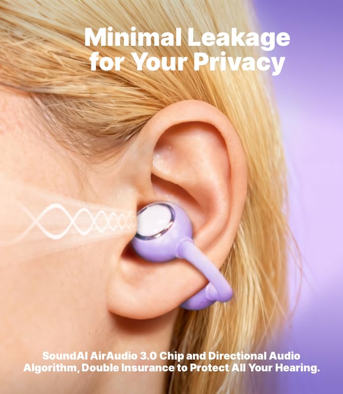 SoundAI FairyClip A2 Open-Ear Earbuds, Clip On AI Translation Headphones, Wireless Adaptive Comfort Bluetooth 5.4 Waterpro...