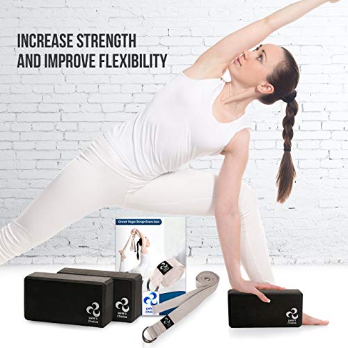 2-PACK or 5-PACK Yoga Exercise Adjustable Straps 8Ft | BONUS eBook | with Durable D-Ring For Pilates & Gym Workouts | Hold...