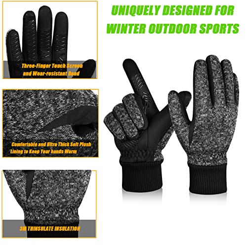MOREOK Winter Gloves for Men/Women -10°F 3M Thinsulate Warm Touch Screen Snow Ski Bicycle Bike Gloves for Driving/Cycling/...