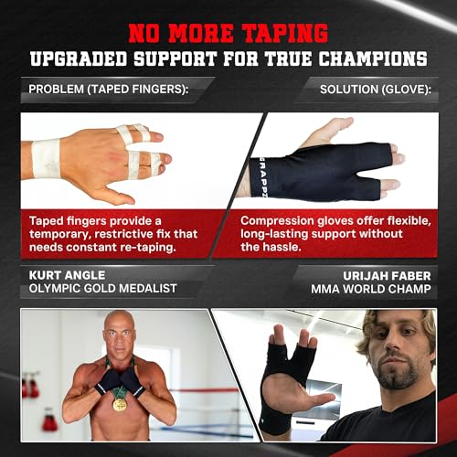 Grappz Finger Support Athletic Compression Gloves – Athletic Buddy Tape & Trigger Finger Splint Alternative – Finger Sleev...