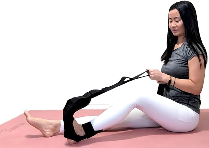 Yaghzu Foot and Calf Stretcher - Stretching Strap for Plantar Fasciitis, Achilles Tendonitis, Heel Spurs, Foot Drop, & Ham...