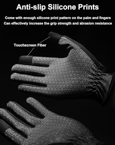 SUJAYU Full Finger Thin Hiking Gloves Women Men, Light Touchscreen UV Gloves for Hiking Running Workout Driving Women Men