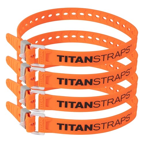 Titan Utility Straps – Easy-To-Use, Reliable Tension Straps for Securing Bike & Moto Gear, Skis, Garden Hoses, Field Repai...