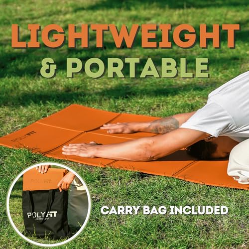 Polyfit Foldable Yoga Mat for Travel and Home Workouts - 7mm Thick - Lightweight, Packable, and Easy to Store - Folding Wo...